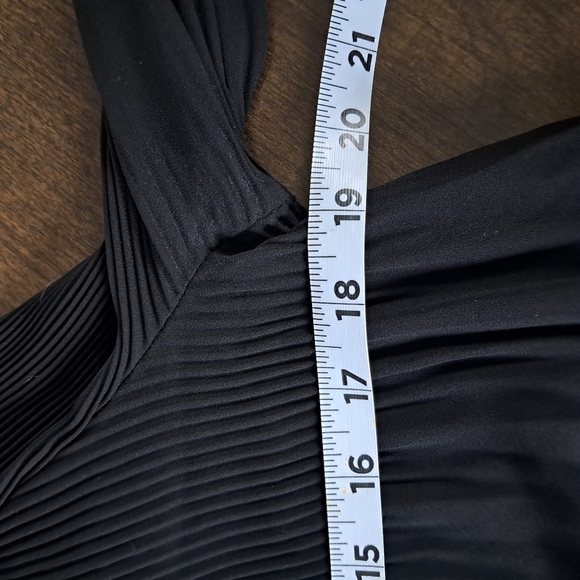 Lauren Ralph Lauren BlackDuong Pleated Georgette Tie Neck Long Sleeve Blouse Sm - Picture 7 of 7